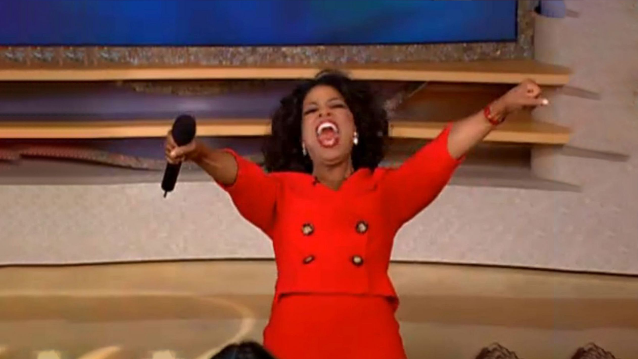 Fig 1. Oprah Winfrey giving everyone files